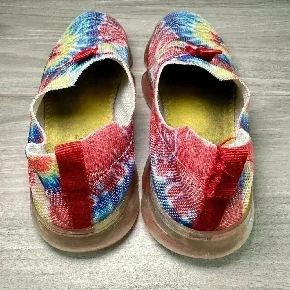 Fashion Kids Red & Blue Tie Dye Gummy Sole Mesh Sneakers Size 1